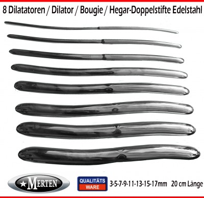 Dilatatoren Hegar Bougie Stifte  - nummeriert  -  Uterus Doppels