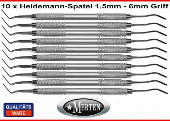 10 Heidemann Spatel -  6 mm Zementspatel  1,5  mm schmales Arbeitsende