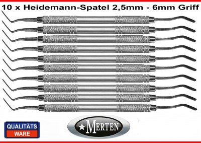 10 Heidemann Spatel  6 mm Zementspatel  2,5 mm breites Arbeitsende