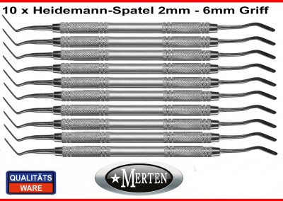 10 Heidemann Spatel  -  6 mm Zementspatel  2 mm breites Arbeitsende