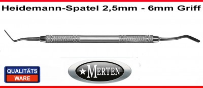 Heidemannspatel   Edelstahl federhart  2,5mm Breite - 6 mm Rundgriff