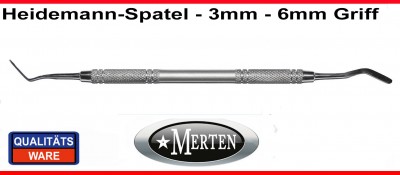 Heidemannspatel   Edelstahl federhart  3,0mm Breite - 6 mm Rundgriff