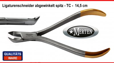 Ligaturen Schneider abgewinkelt grazil TC - Hartmetalleinlagen - bis 0,7mm Draht