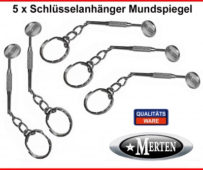 5 Schlüsselanhänger Mundspiegel Zahnarztpraxis - Zahnarzt Zahnarzthelferin