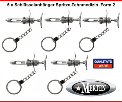 5 Schlüsselanhänger Spritze -  Zahnarzt  Injektionsspritze - 2 -Zahnarzthelferin