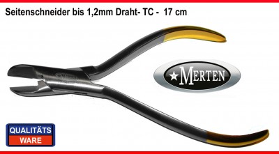 Seitenschneider Zahntechnik Hartmetall TC-  1,2 mm Draht 15 cm Länge - Dental - Side Cutter