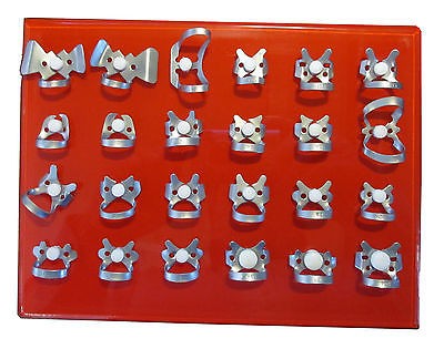 24 Kofferdam Klammern im SET 2 - Seidenmatt -Kofferdamklammern Rubber Dam Clamps