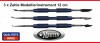 3 x Modellierinstrument  Zahle Zahntechnik mit Aluminium-Griff 1,3,5 mm Schaber