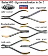 Ligaturenschneider / Seitenschneider / Distalschneider - 6 KFO Zangen TC im Set
