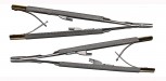 2 x Nadelhalter Castroviejo Mikro  TC Hartmetall - 14 cm Länge - gebogen und gerade