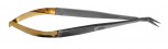 Mikroschere  Castroviejo - abgewinkelt 45°   17 cm - TC Hartmetall / Perma-Cut