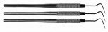 3 zahnmedizinische Sonden - Fig. 44 normale Spitze -  Rundgriff 16 cm lang
